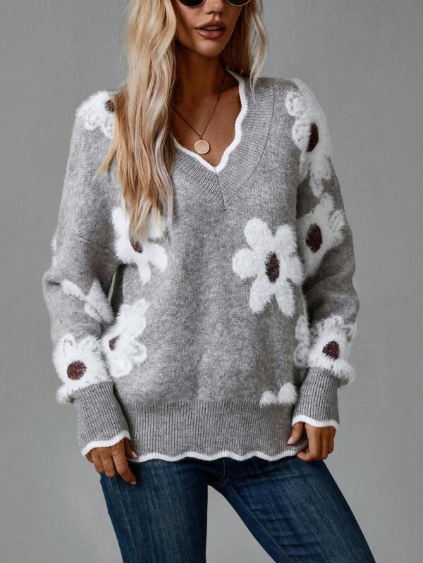 Belinha - Elegantná Kvetinová Sweater