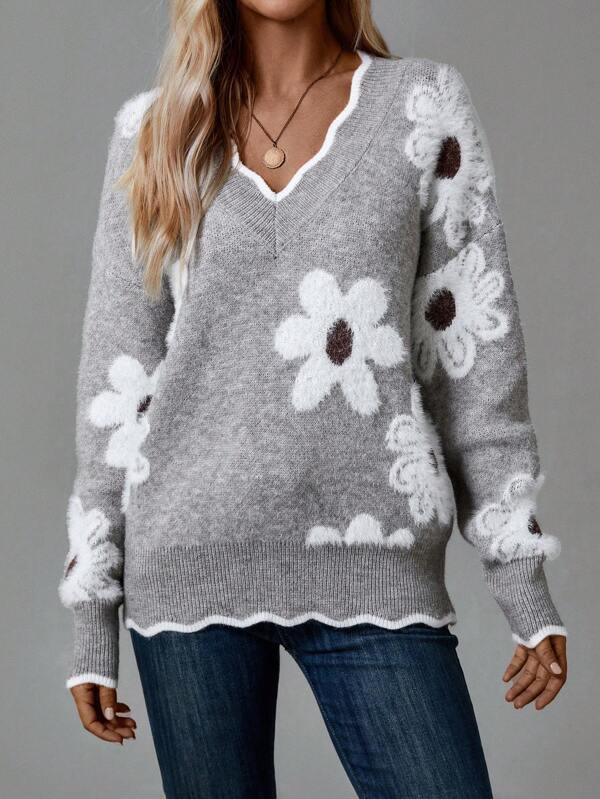 Belinha - Elegantná Kvetinová Sweater