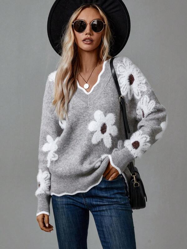 Belinha - Elegantná Kvetinová Sweater