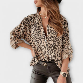Britt – Moderná blúzka s leopardím motívom