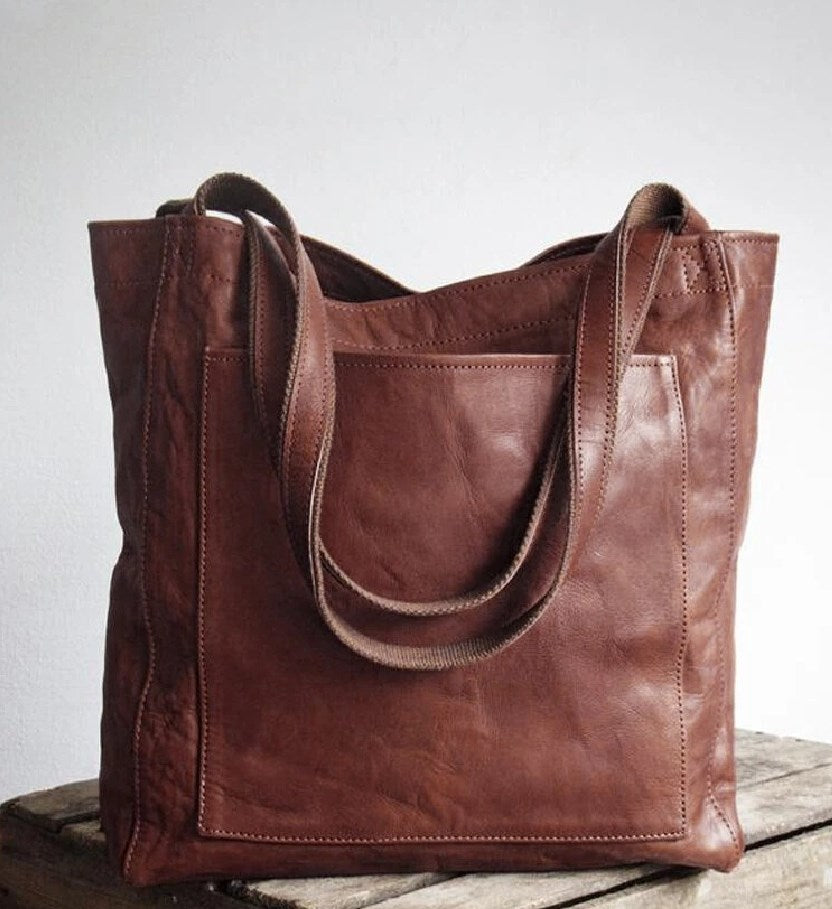 Klasická kožená crossbody taška