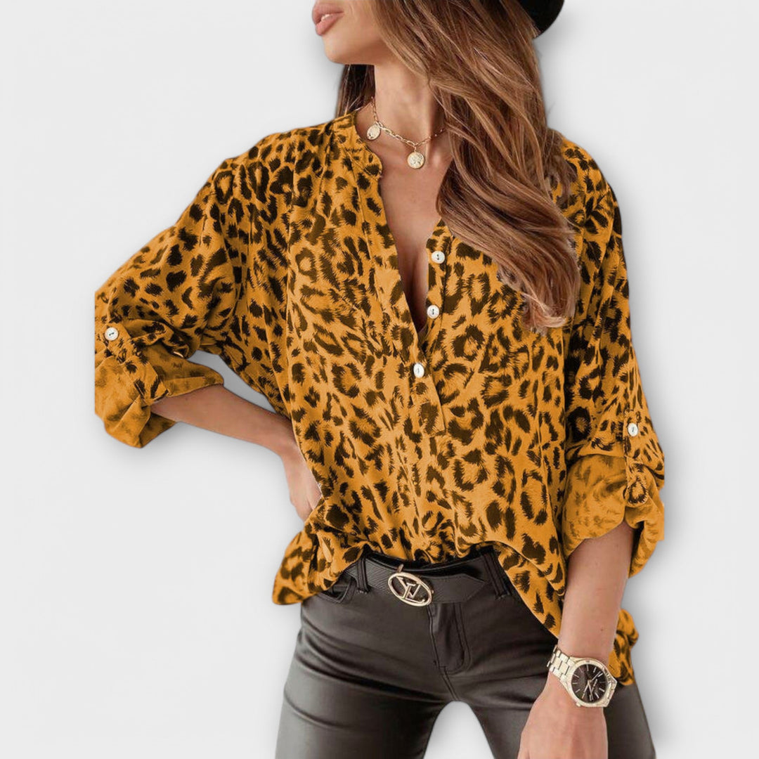 Britt – Moderná blúzka s leopardím motívom