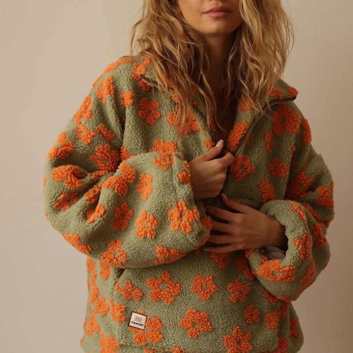 Květa – Polar Fleece Floral Hoodie