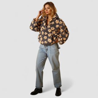 Květa – Polar Fleece Floral Hoodie