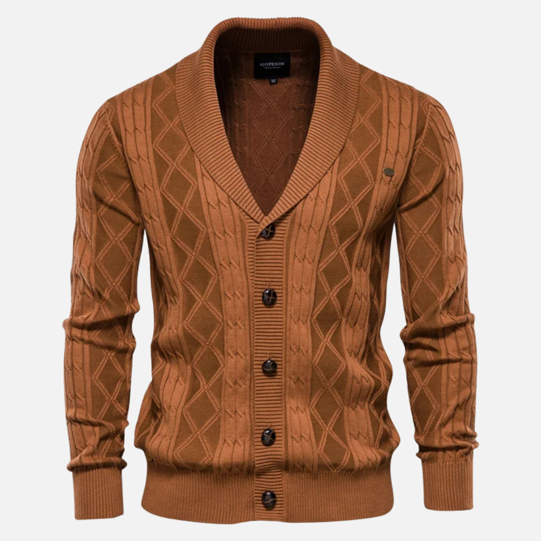 Harriet – Argyle Print Soft Cardigan