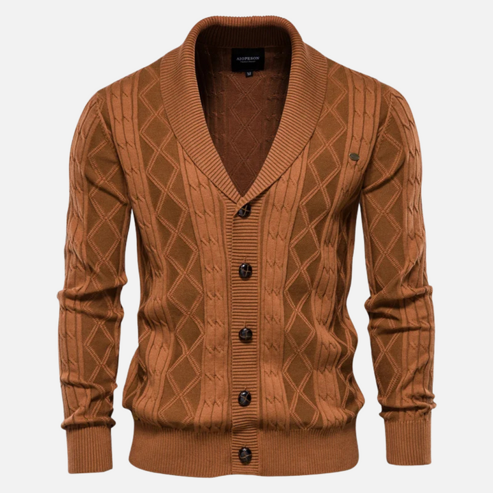 Harriet – Argyle Print Soft Cardigan