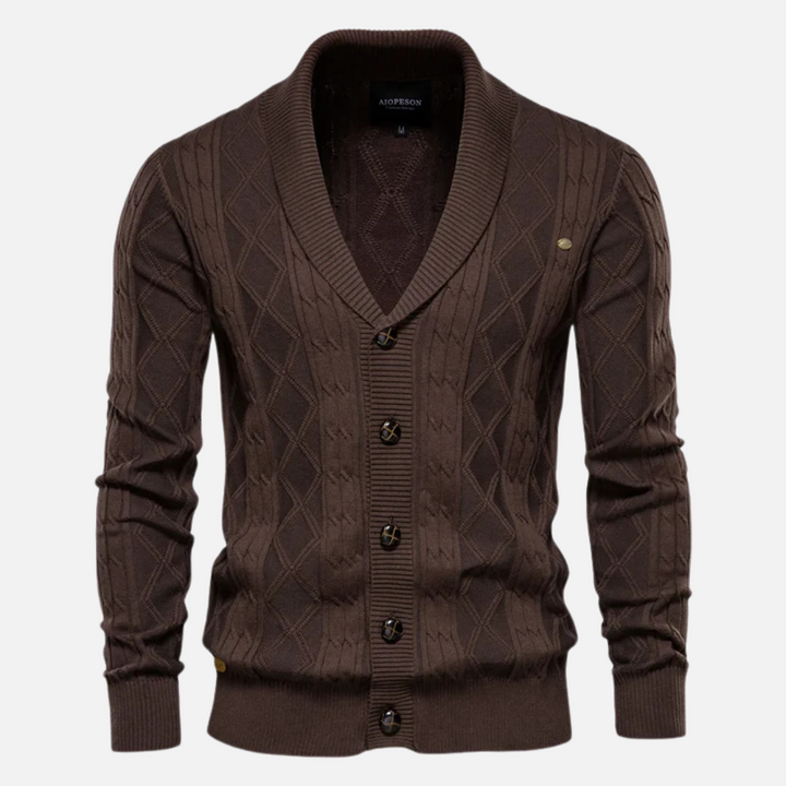 Harriet – Argyle Print Soft Cardigan