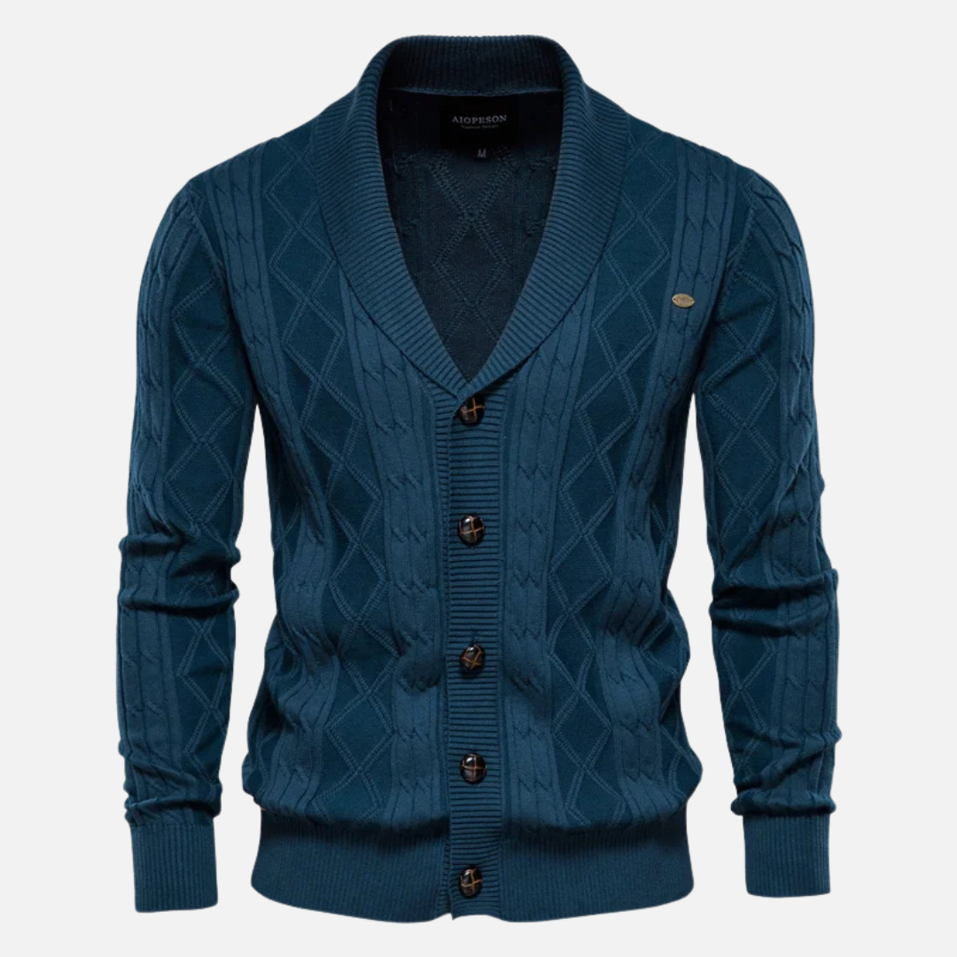 Harriet – Argyle Print Soft Cardigan