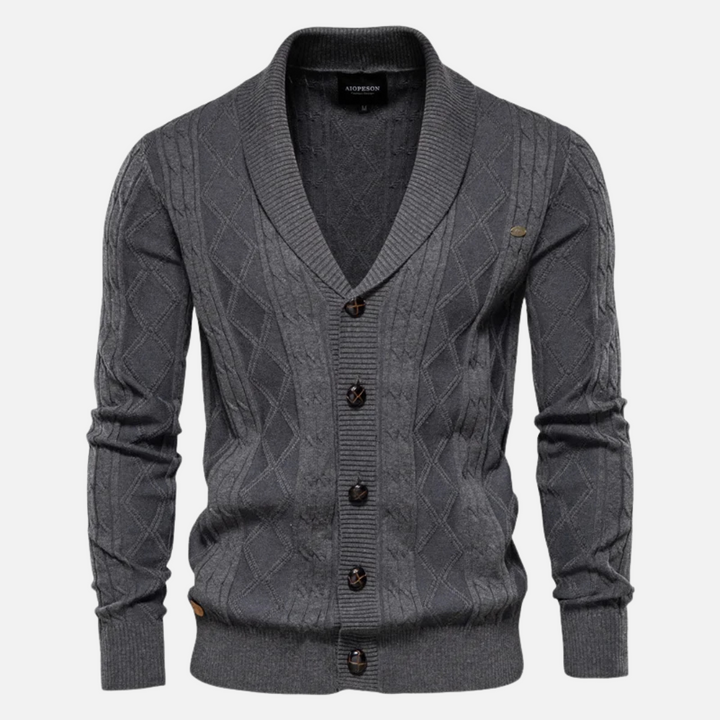 Harriet – Argyle Print Soft Cardigan