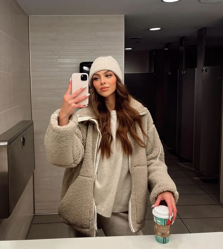 Michaela | Teddy bunda s vysokým golierom
