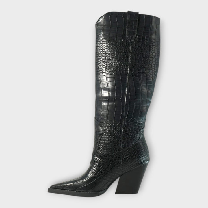 Elegantné lodičky s Croco dizajnom a štýlovým podpätkom