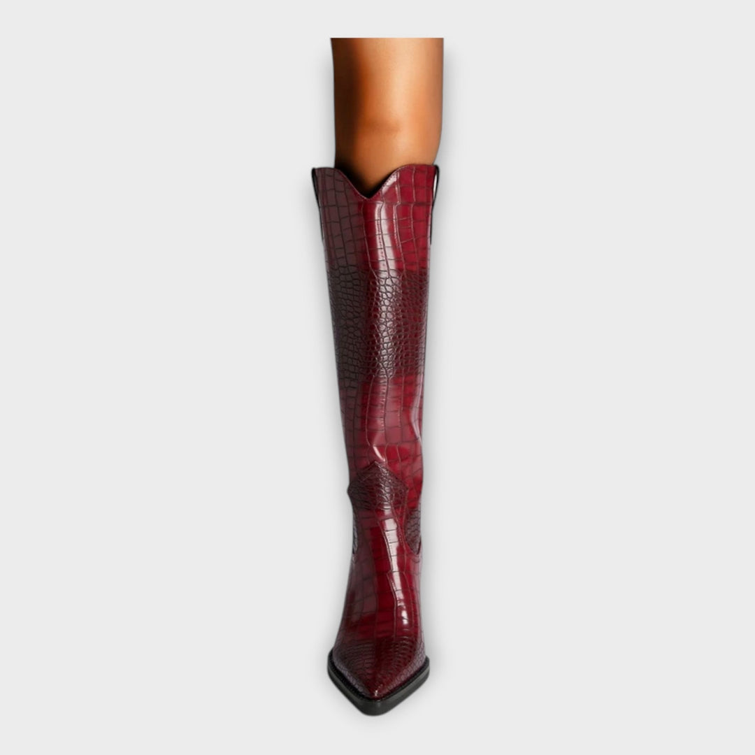 Elegantné lodičky s Croco dizajnom a štýlovým podpätkom