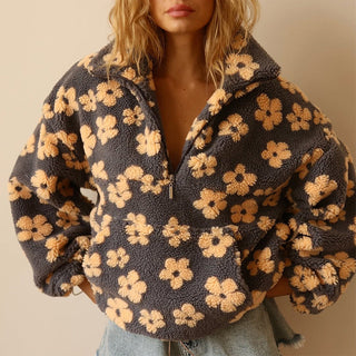 Květa – Polar Fleece Floral Hoodie
