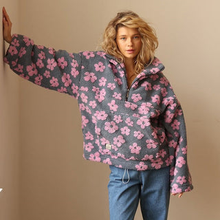 Květa – Polar Fleece Floral Hoodie