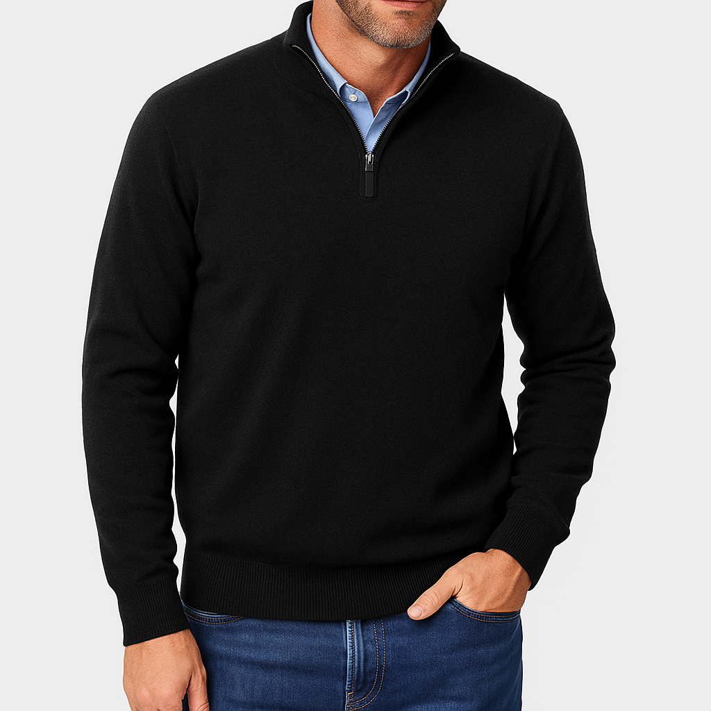 Sveter s vysokým golierom - Ľahká pletená tkanina