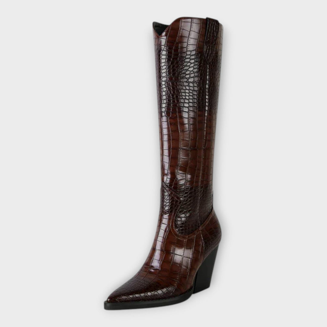 Elegantné lodičky s Croco dizajnom a štýlovým podpätkom