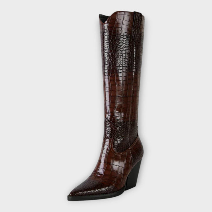 Elegantné lodičky s Croco dizajnom a štýlovým podpätkom