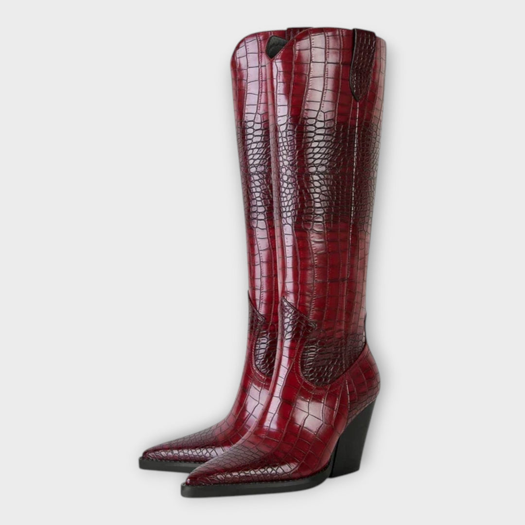 Elegantné lodičky s Croco dizajnom a štýlovým podpätkom