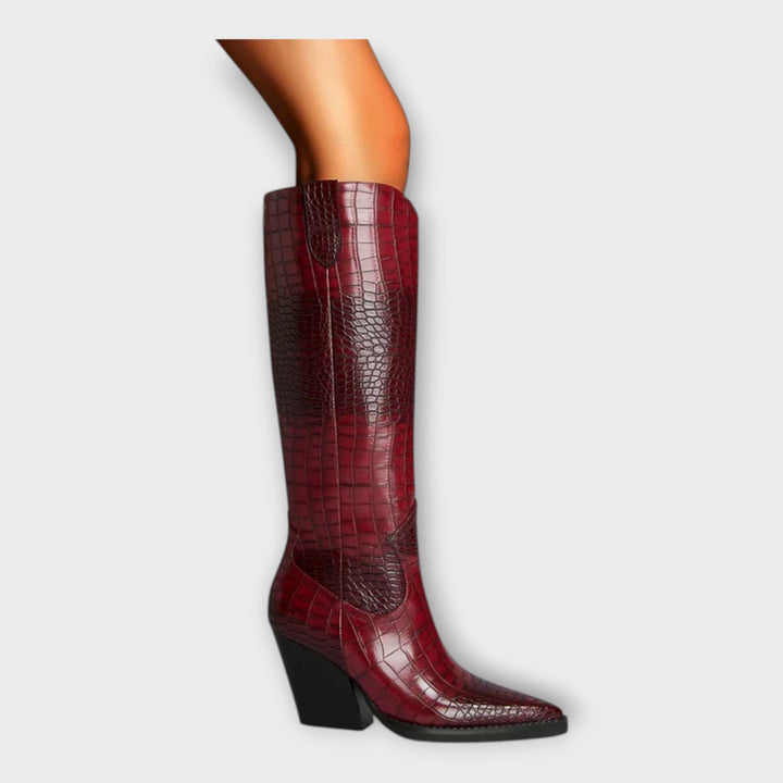 Elegantné lodičky s Croco dizajnom a štýlovým podpätkom