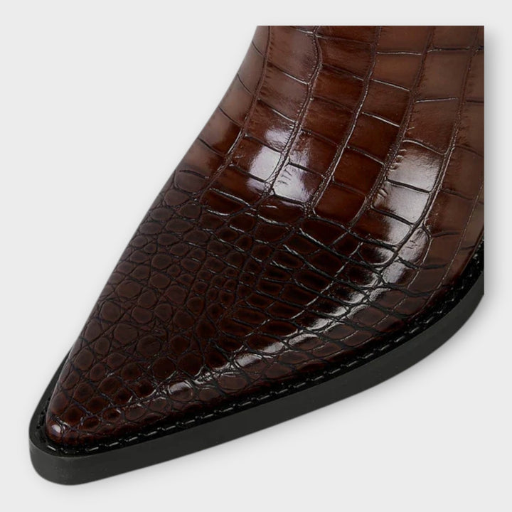 Elegantné lodičky s Croco dizajnom a štýlovým podpätkom