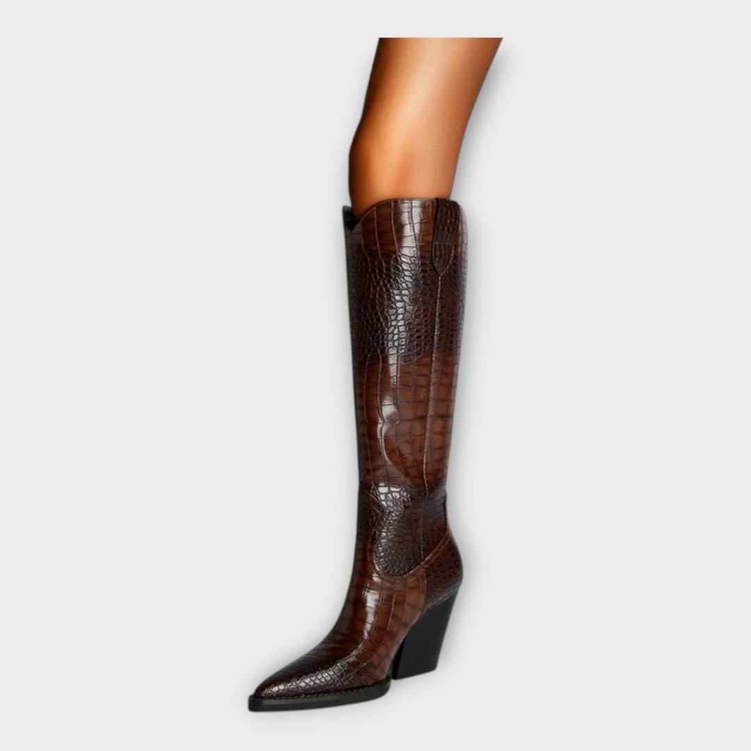 Elegantné lodičky s Croco dizajnom a štýlovým podpätkom