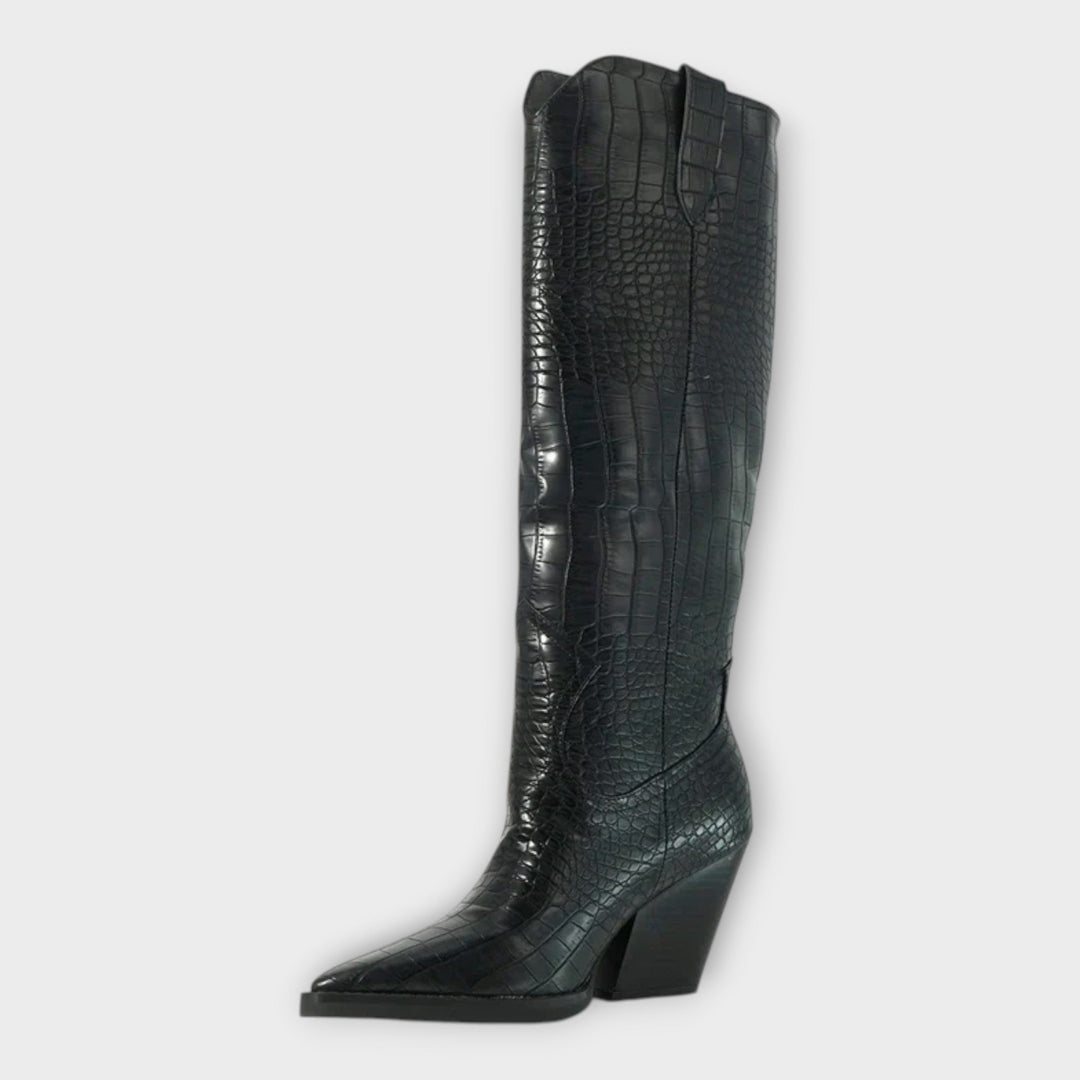 Elegantné lodičky s Croco dizajnom a štýlovým podpätkom