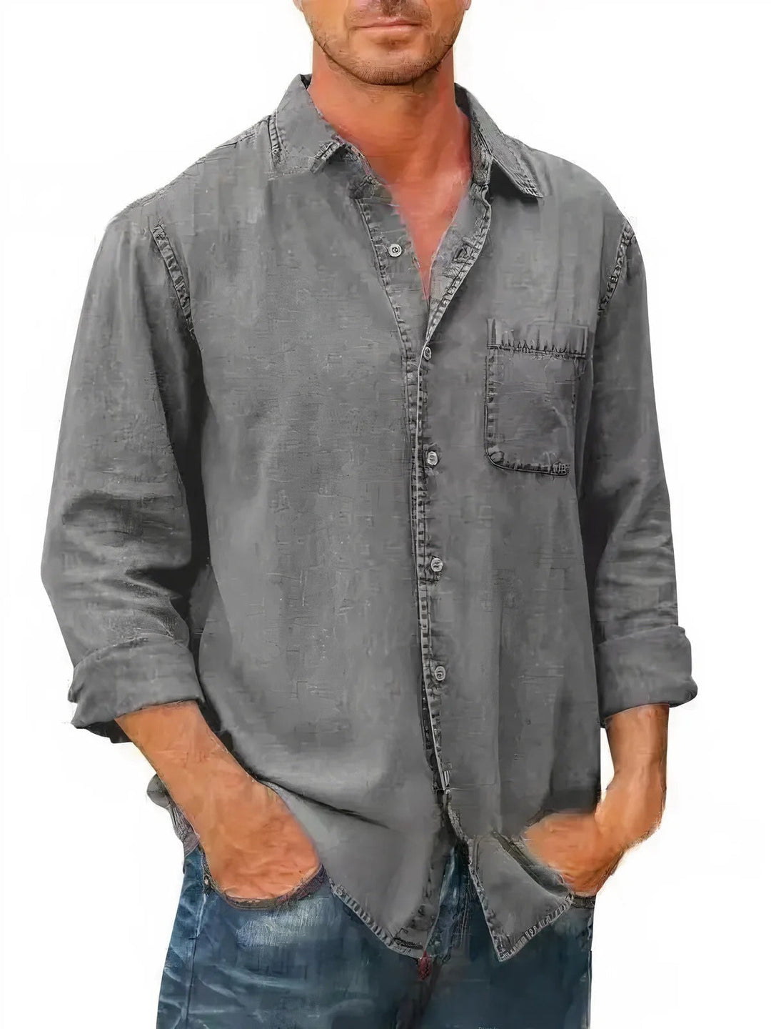 Long Denim Blend Shirt