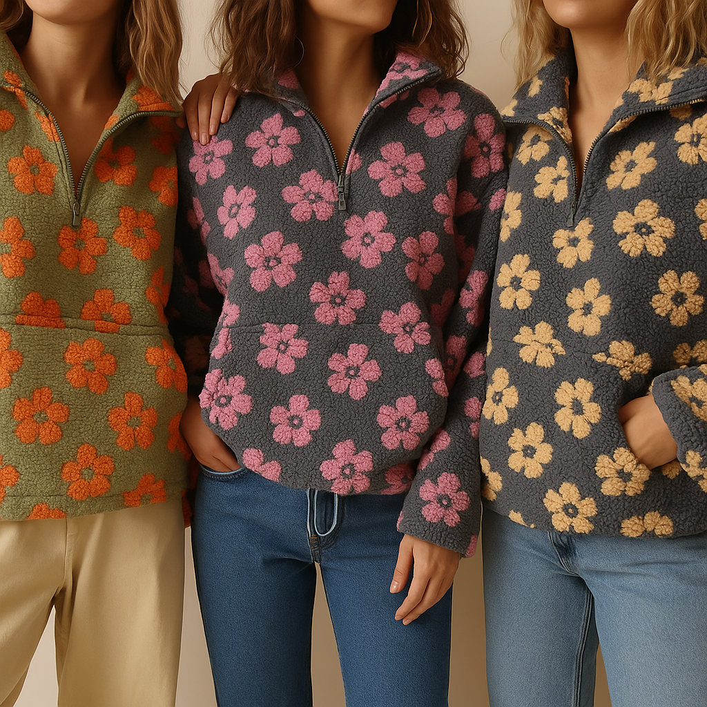 Květa – Polar Fleece Floral Hoodie