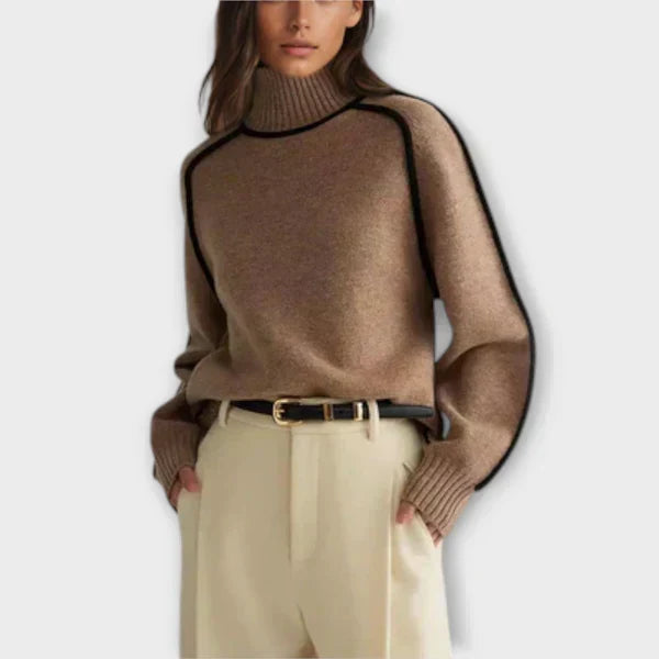 Emília – Elegantný sveter s vysokým golierom