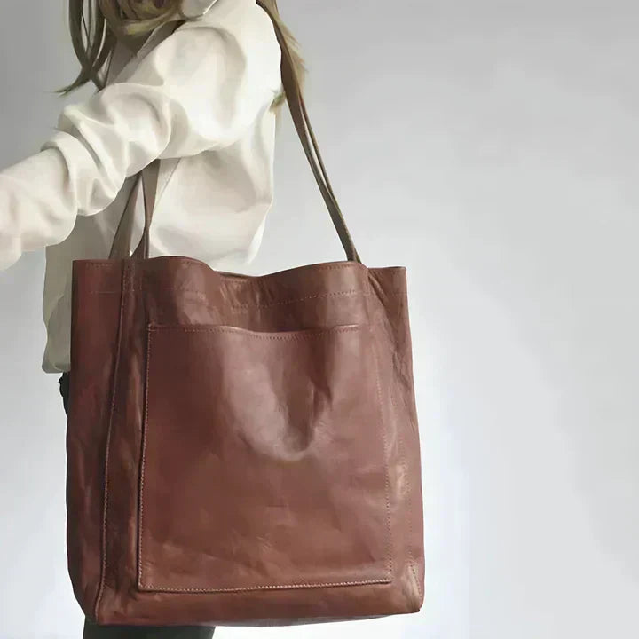 Klasická kožená crossbody taška