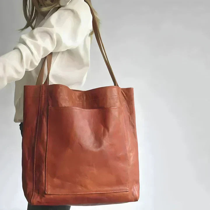Klasická kožená crossbody taška