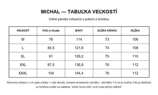Michal tabuľka veľkostí