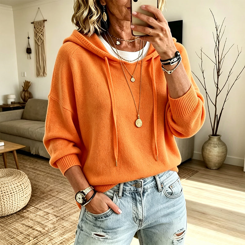 Zuzana | Pletený sveter s kapucňou a vreckom