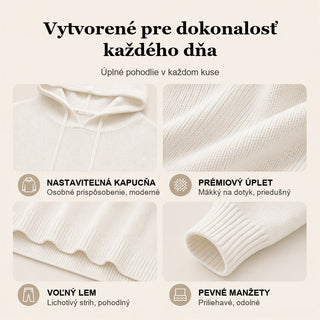 Zuzana | Pletený sveter s kapucňou a vreckom